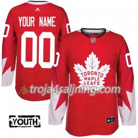 Toronto Maple Leafs tröja Customized Röd 2017-2018 Adidas Alternate Authentic - NHL Tröjor Barn
